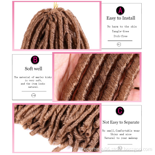 14inch faux locs crochet hair soft and dreadlocks soft locs crochet braids synthetic crochet hair extensions 30 strands/pack